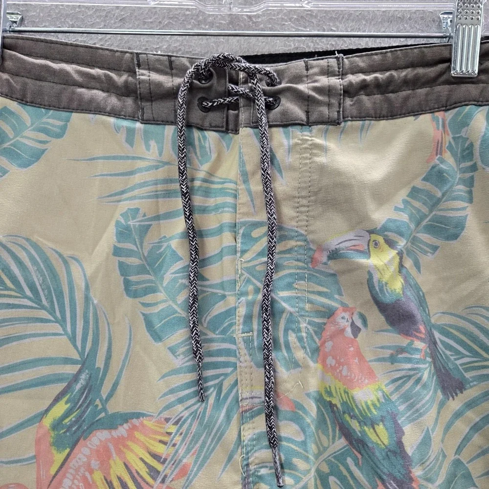 Rip Curl Men‎ Swimwear 33 Yellow Lay Days Board Shorts Outdoor Beach Surf